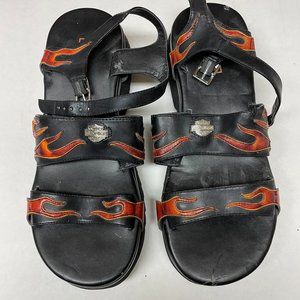 Vintage Harley Davidson Flame Sandals / Size 9